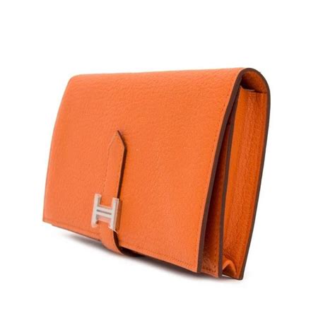 Hermès Bearn Wallet Orange Leather ref.1345816 